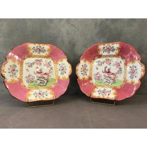 Paire De Plats à Gâteaux En Porcelaine De Minton