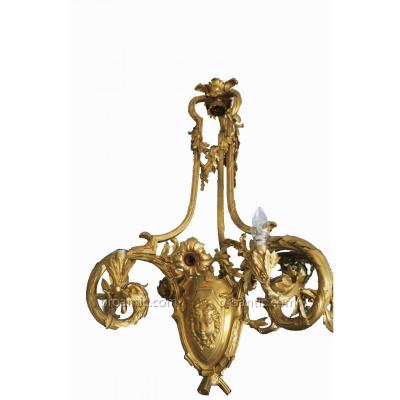Large Gilded Bronze Luster 19th