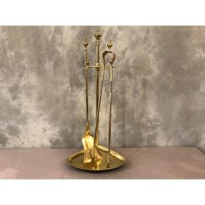 19th Century Brass Fireplace Servant