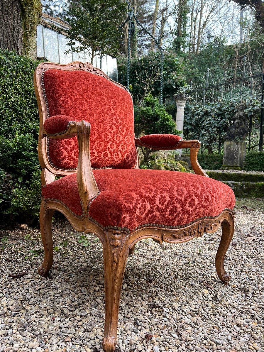 Fauteuil D'époque A Dos Plat Signé Falconet -photo-3