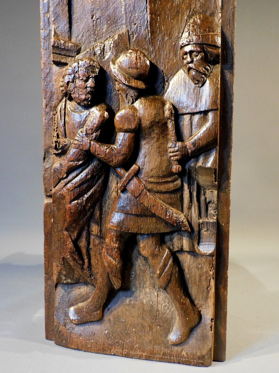 Carved Wood Panel 16th Century Christ Haute Epoque XVIth-photo-2