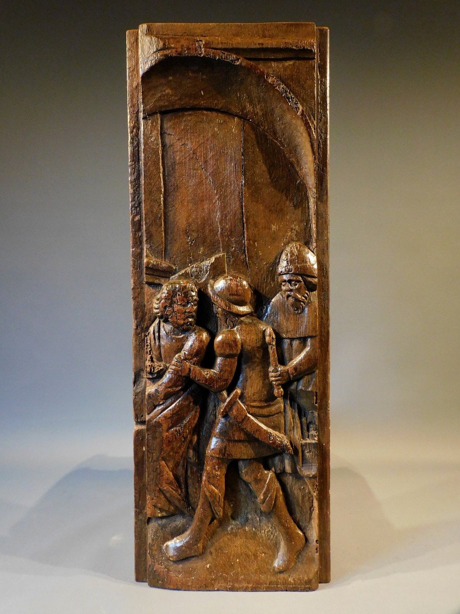 Carved Wood Panel 16th Century Christ Haute Epoque XVIth