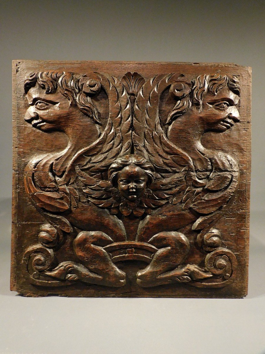 Carved Wooden Panel 17th Century Haute Epoque