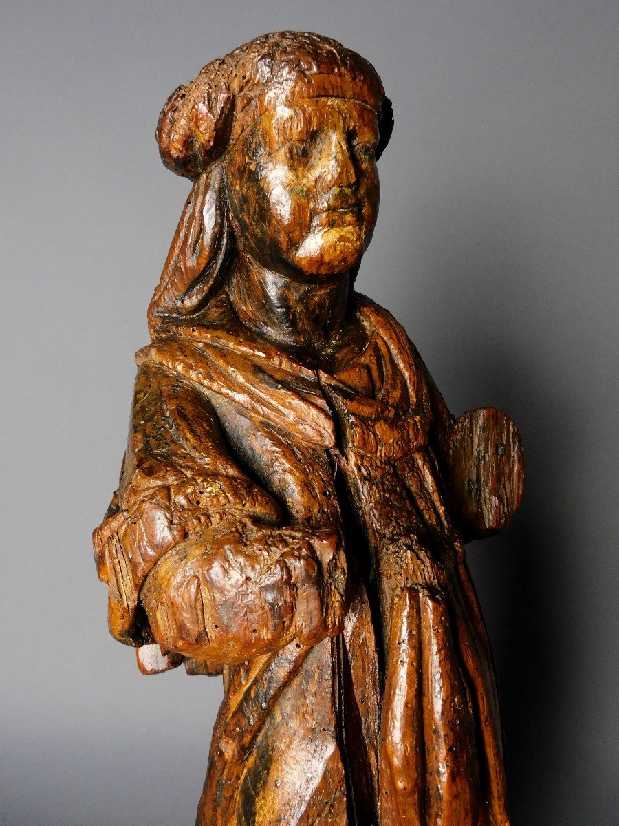 Statue Of A Saint In Carved Wood From The XVIth Century Haute Epoque-photo-4