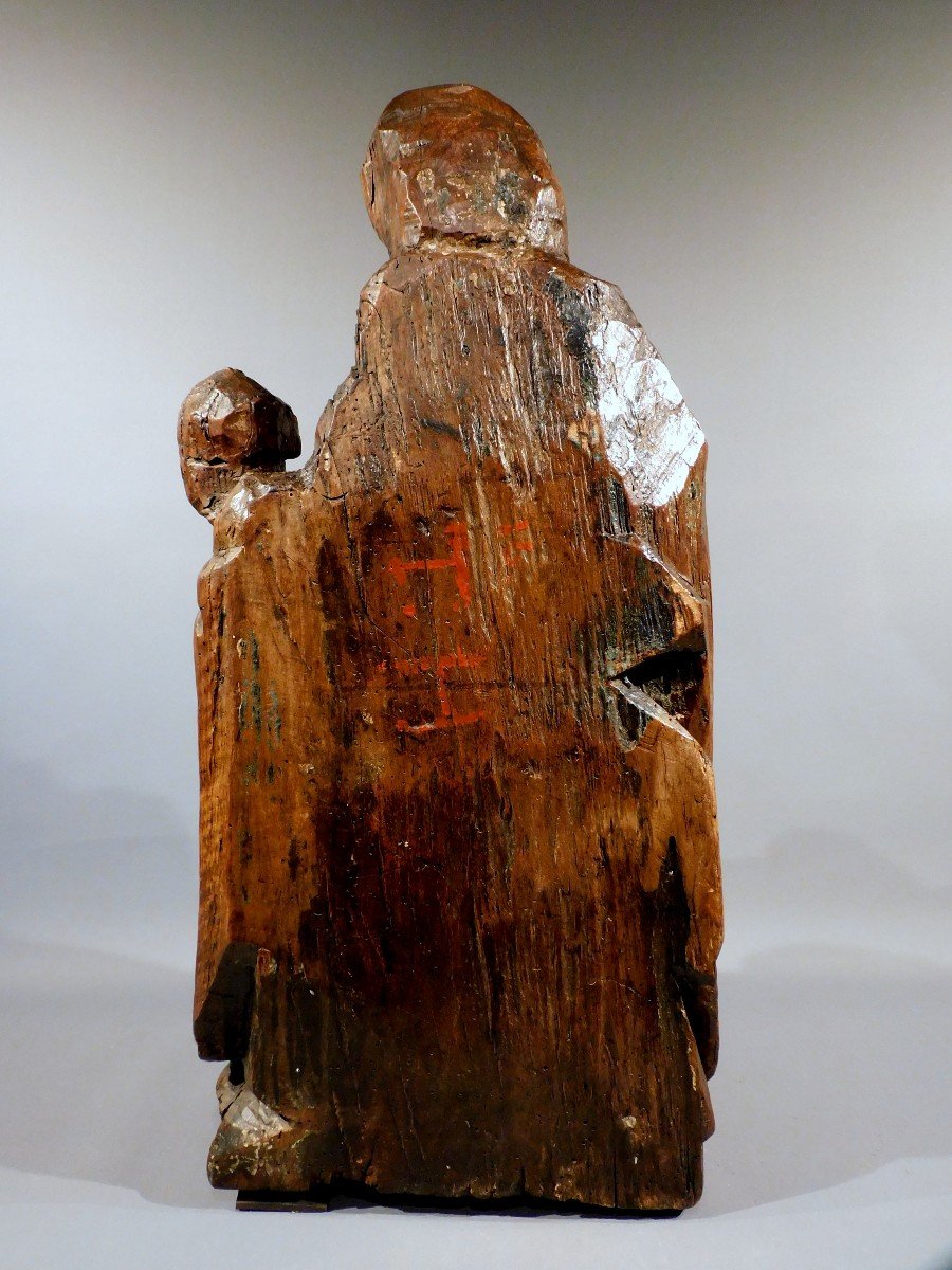 Wooden Pieta - Early 16th Century Christ Virgin  Haute Epoque -photo-4