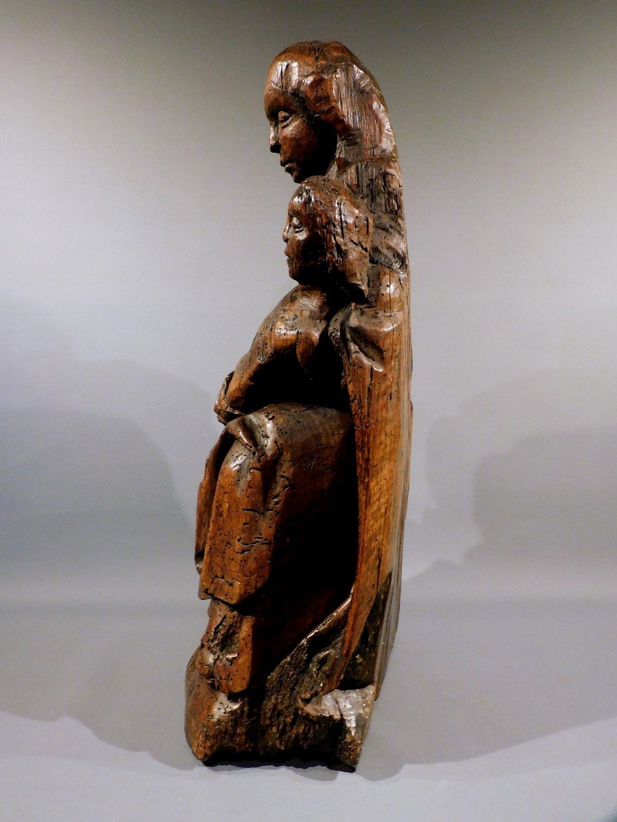 Wooden Pieta - Early 16th Century Christ Virgin  Haute Epoque -photo-1