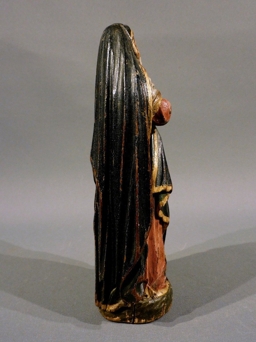 Wood Carved Virgin Mary  Early 18th Century-photo-2