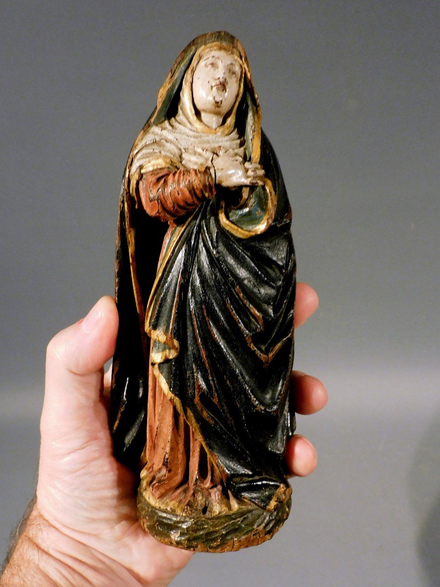 Wood Carved Virgin Mary  Early 18th Century-photo-8