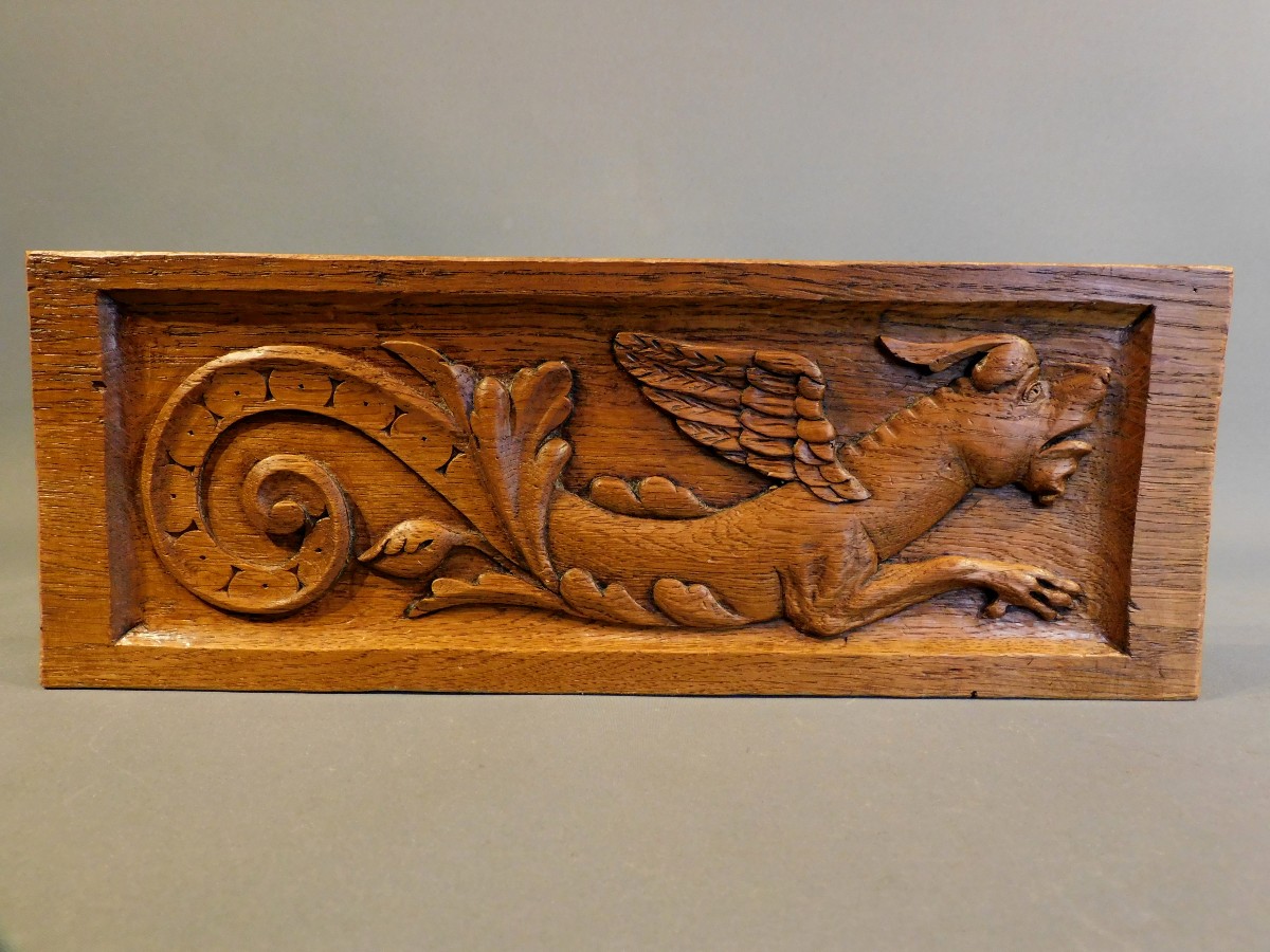 19th Century Griffin Wooden Panel 