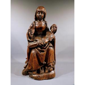 Pieta En Bois -debut  XVIe  - 16eme Siécle  Christ Vierge  Haute Epoque 