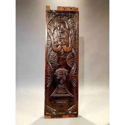  Carved Wood Panel 17th Century Religious 