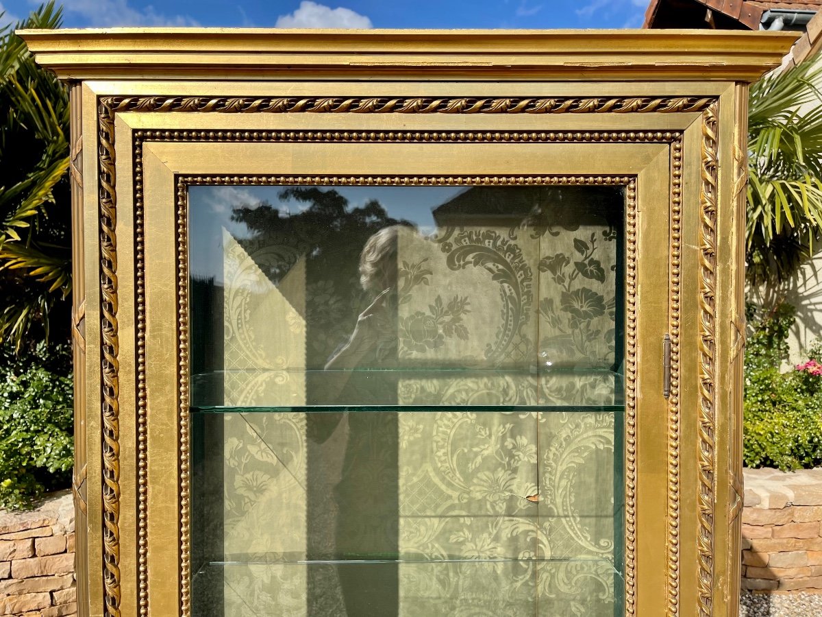 Vitrine de Style Louis XVI en Bois Doré -photo-3