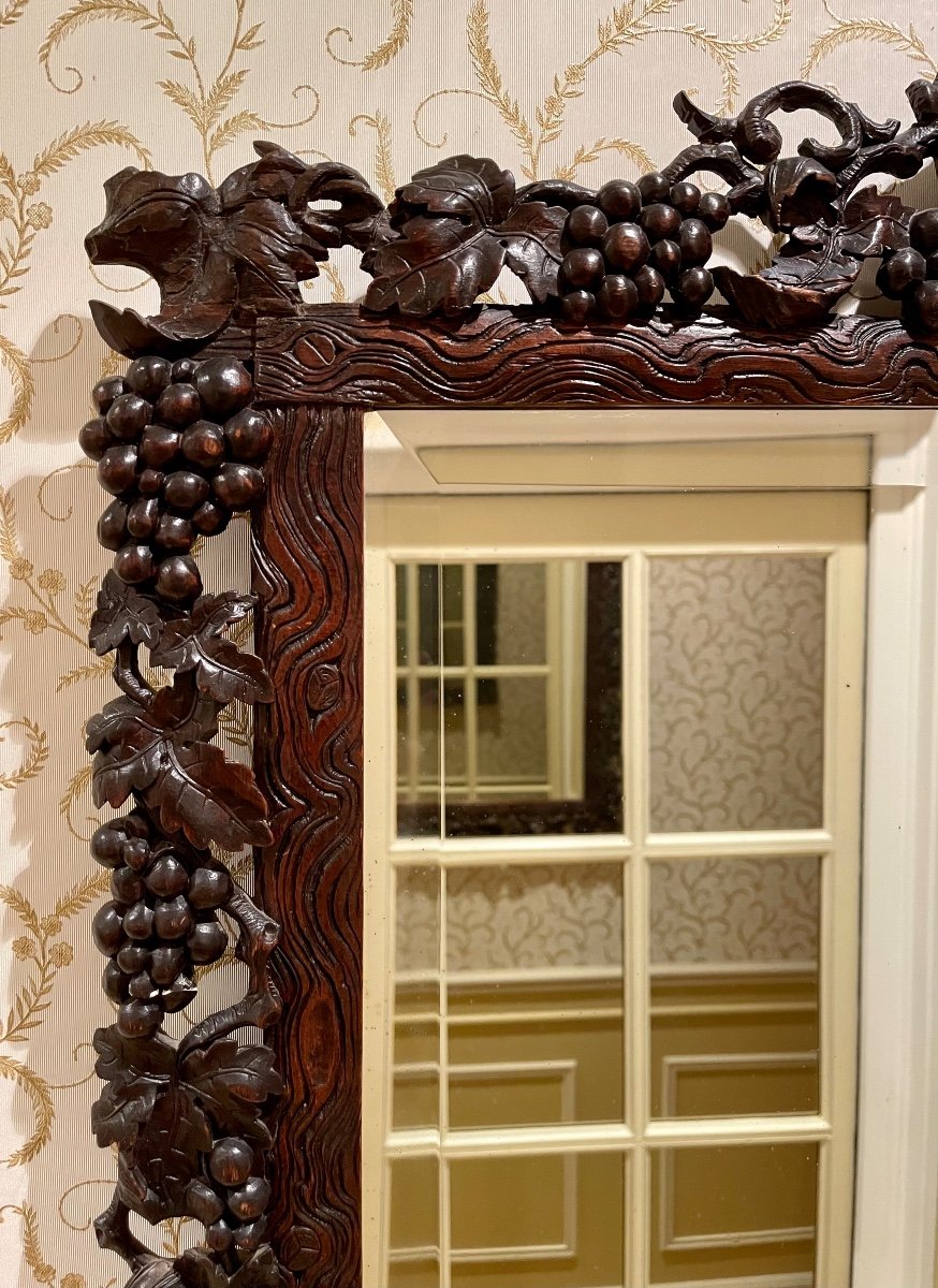 Carved Mirror With Bunches Of Grapes-photo-4