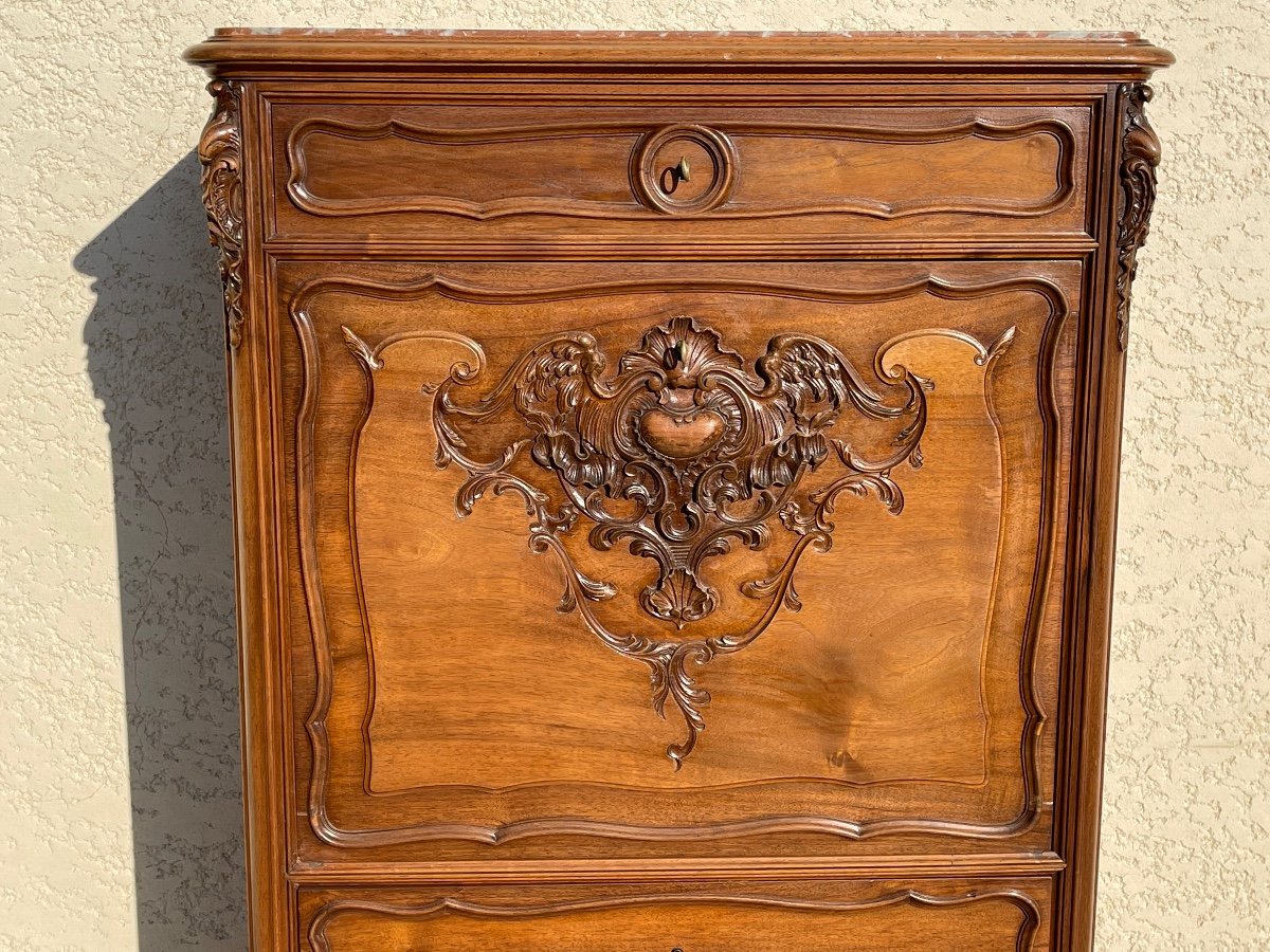 Secretary Louis XV In Walnut-photo-3