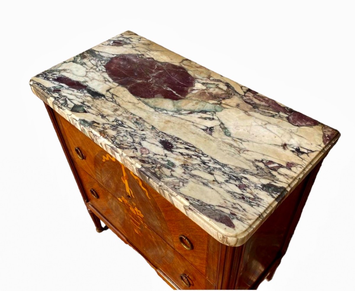 Louis XVI Style Marquetry Commode-photo-4