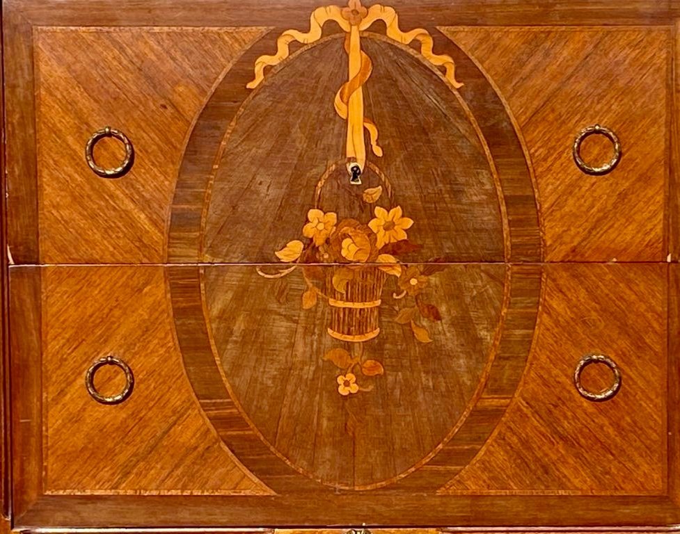 Louis XVI Style Marquetry Commode-photo-2