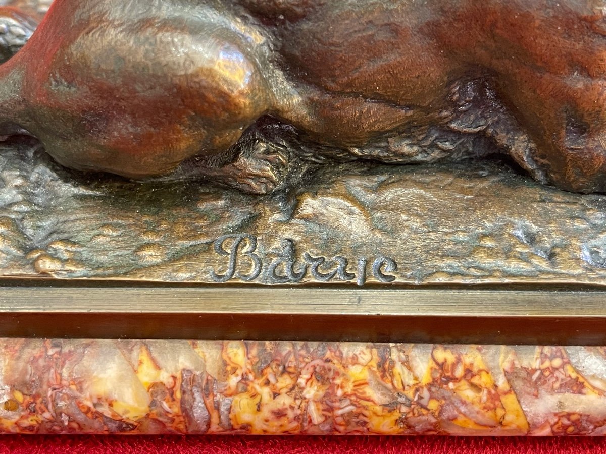 A. L. BARYE - Bronze, La Lionne Couchée -photo-4