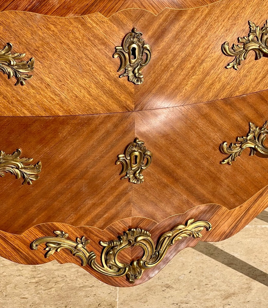 Mercier In Paris - Chest Of Drawers In Marquetry & Bronze Louis XV Style-photo-1