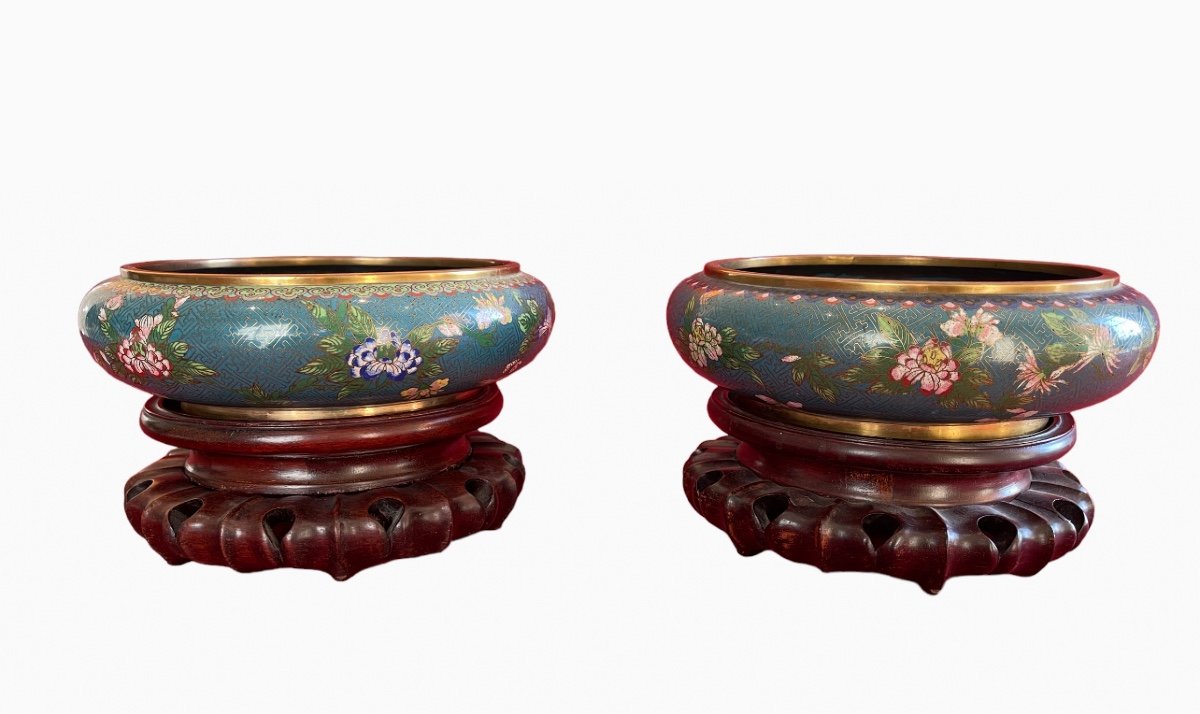 Pair Of Cloisonné Cups-photo-2