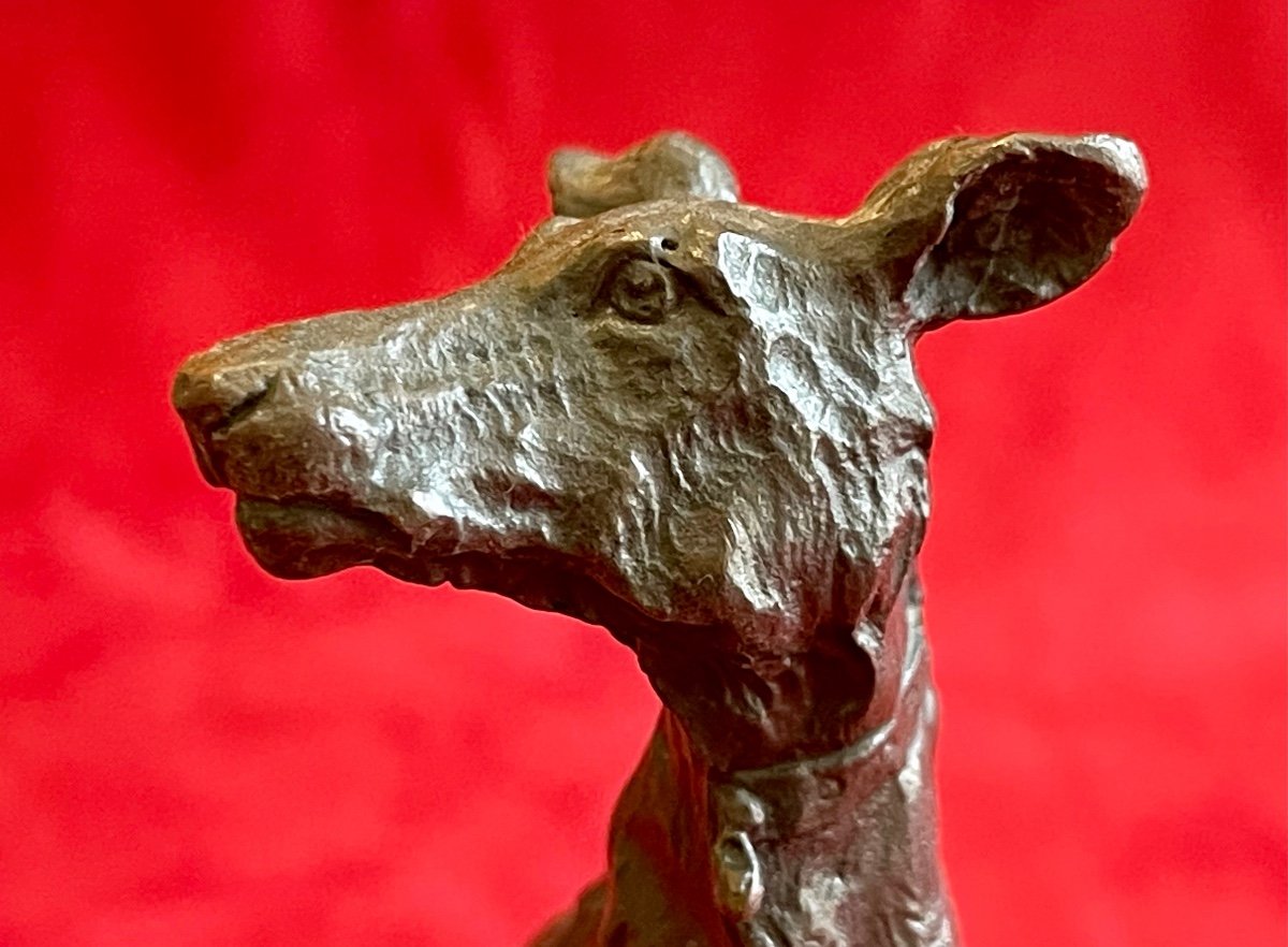 E. FREMIET - Bronze, Chien Lévrier -photo-1