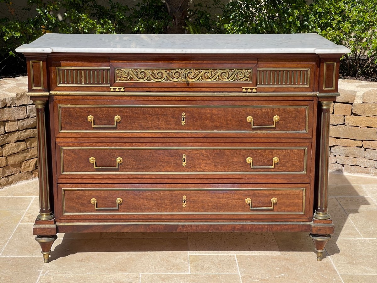 Louis XVI Style Mahogany Commode-photo-2