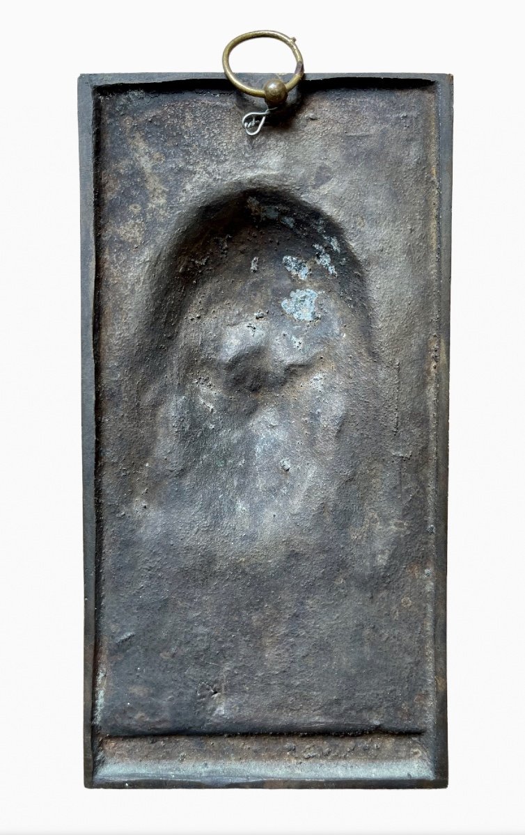 Louis Sosson - Bronze Plaque Representing Christ-photo-1