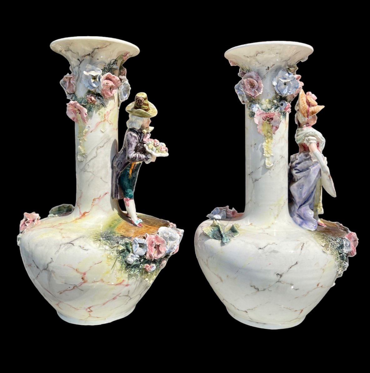Pair Of Slip Vases-photo-5