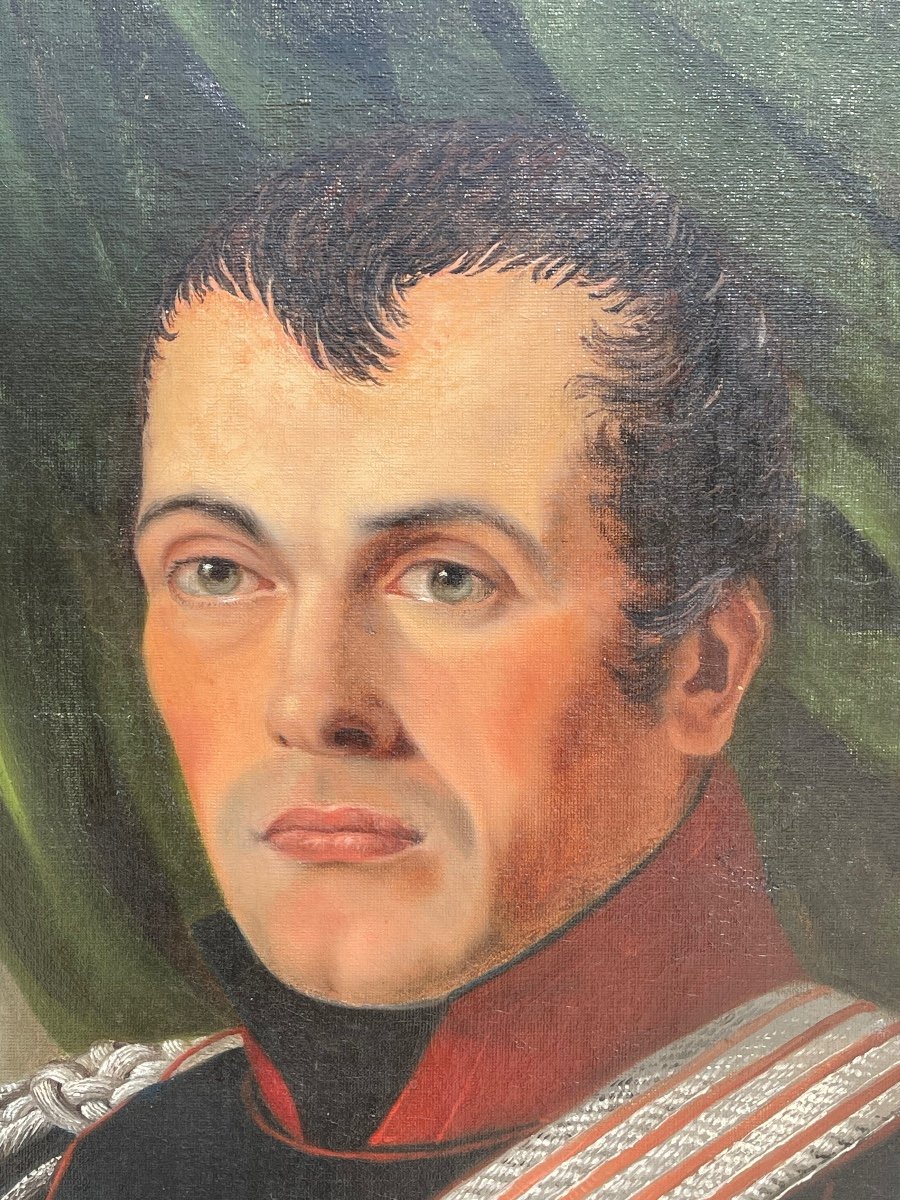 Portrait D’officier de la Garde Nationale, Huile sur Toile -photo-3