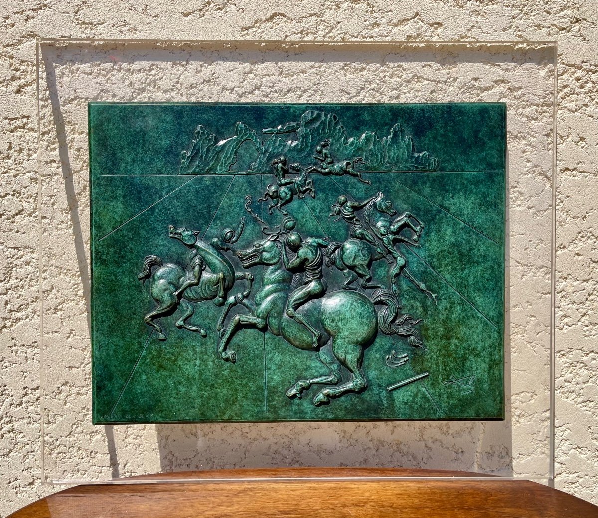 Salvator DALI - Bas Relief en Bronze, Les Cavaliers Surréalistes-photo-3