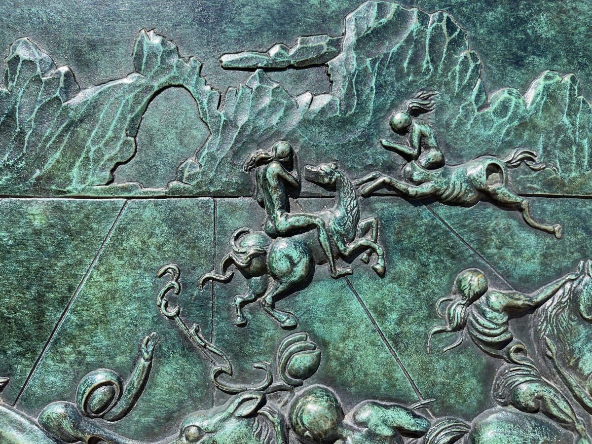 Salvator DALI - Bas Relief en Bronze, Les Cavaliers Surréalistes-photo-1