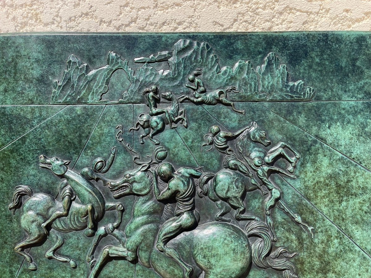 Salvator Dali - Bronze Bas Relief, The Surrealist Horsemen-photo-3