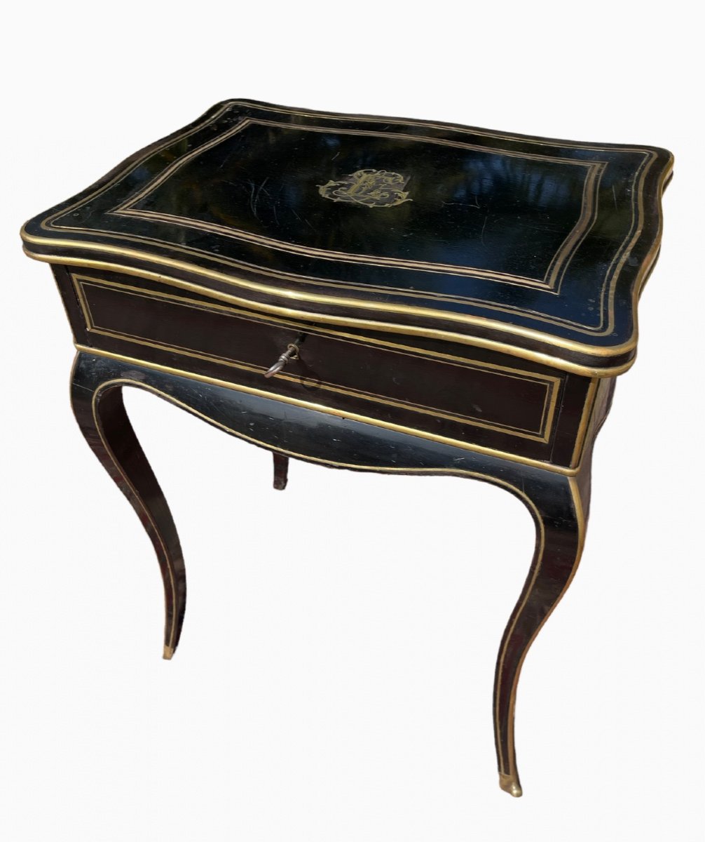 Diehl In Paris - Work Table In Ebony Napoleon III-photo-2