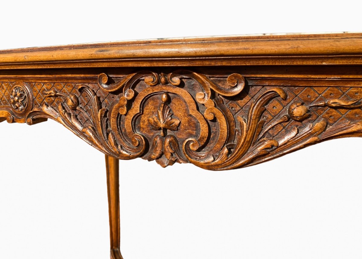 Louis XV Style Walnut Coffee Table-photo-2