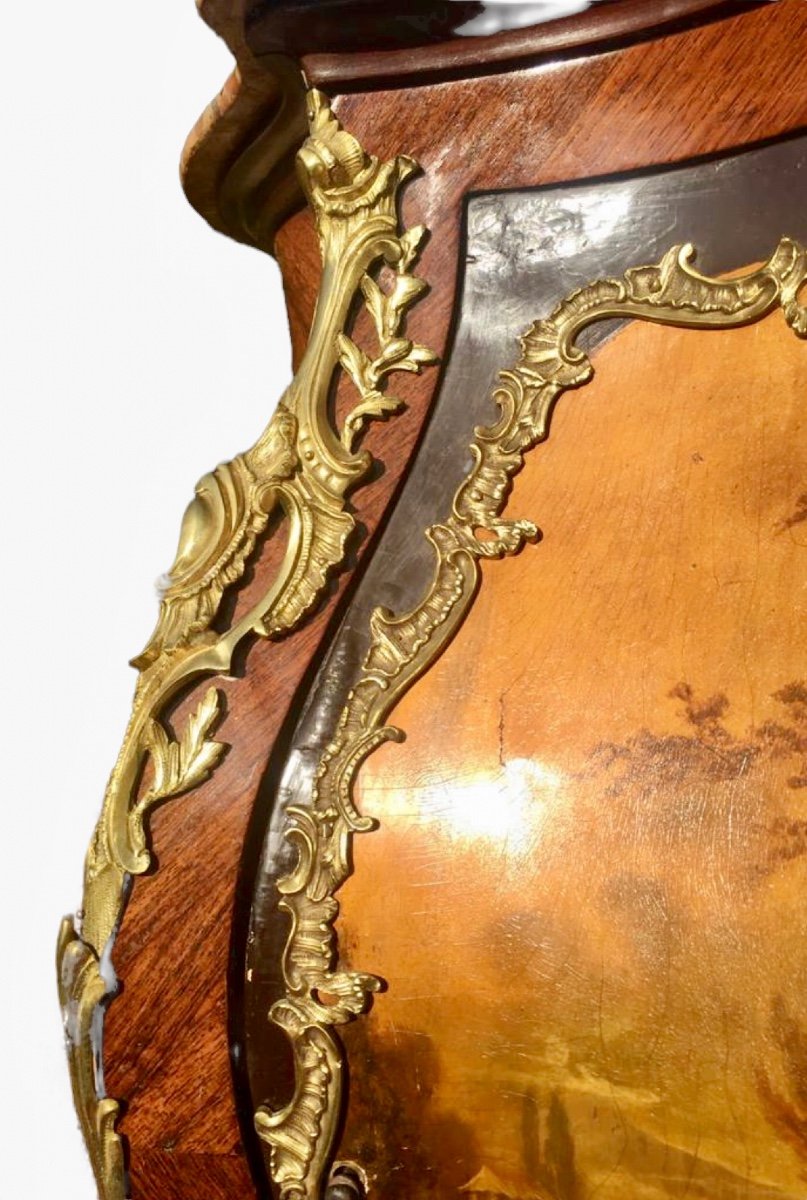 Louis XV Style Buffet In Marquetry, Bronze And Martin Varnish-photo-3