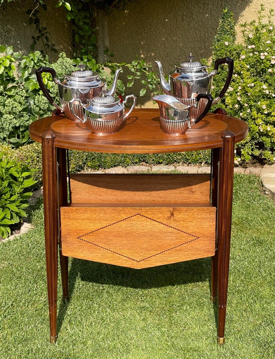 Art Deco Walnut Tea Table-photo-7