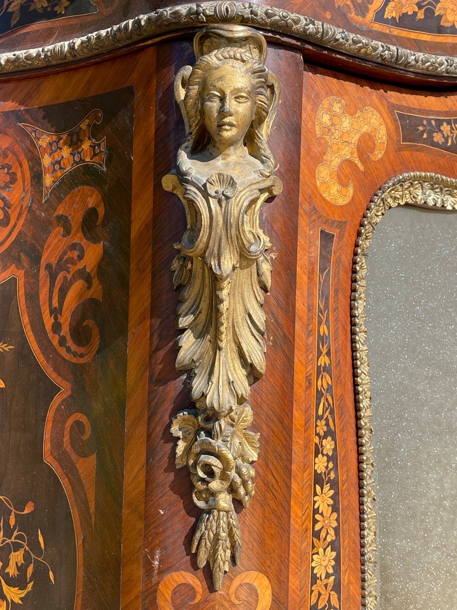 Gradé à Paris - Napoleon III Marquetry & Gilt Bronze Cabinet-photo-3