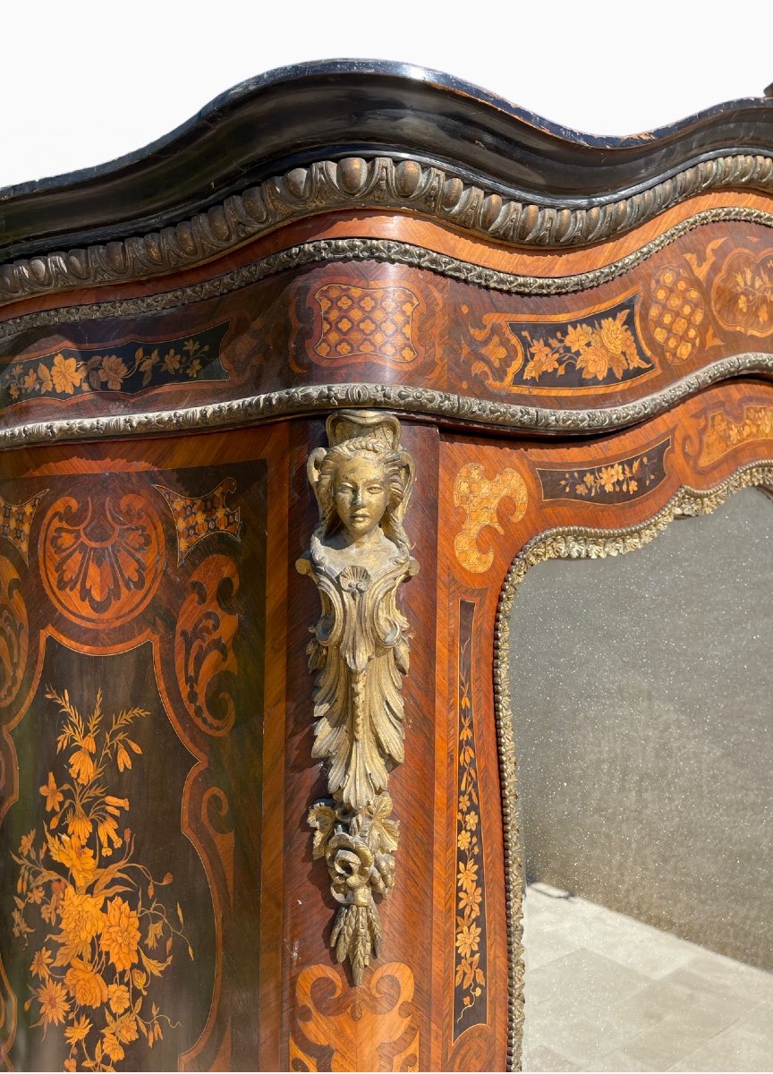 Gradé à Paris - Napoleon III Marquetry & Gilt Bronze Cabinet-photo-2