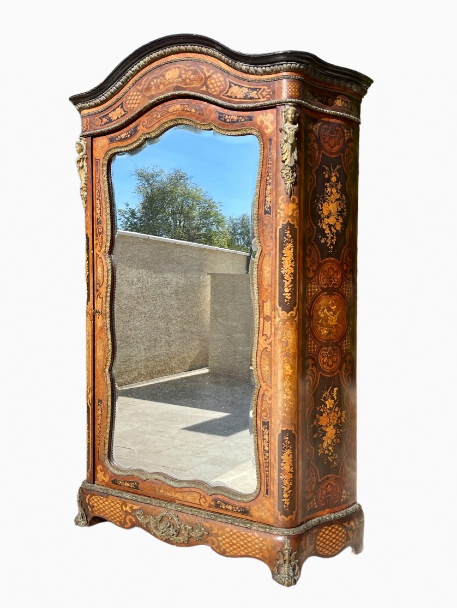 Gradé à Paris - Napoleon III Marquetry & Gilt Bronze Cabinet-photo-7