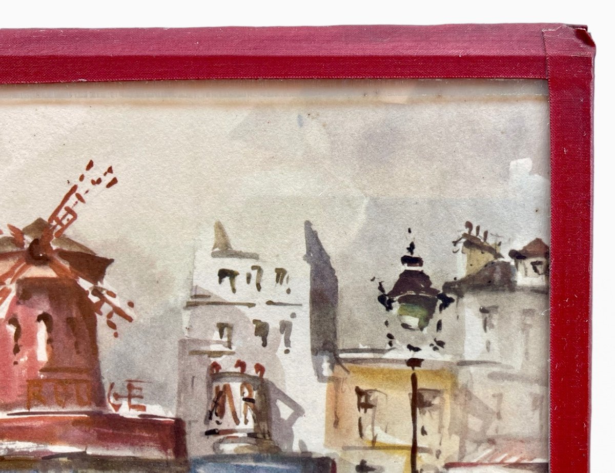 René DELAME - Aquarelle, Le Moulin Rouge-photo-2