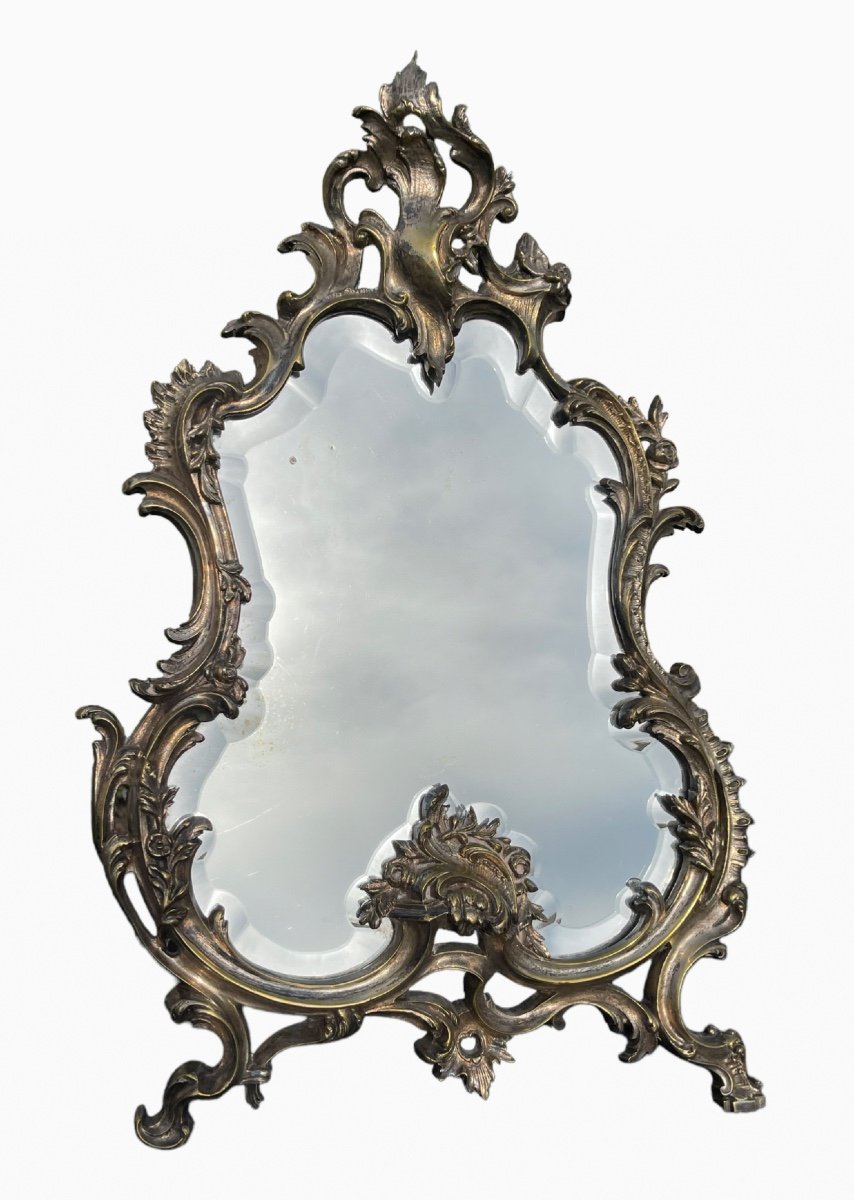 Miroir en Argent Style Louis XV-photo-2