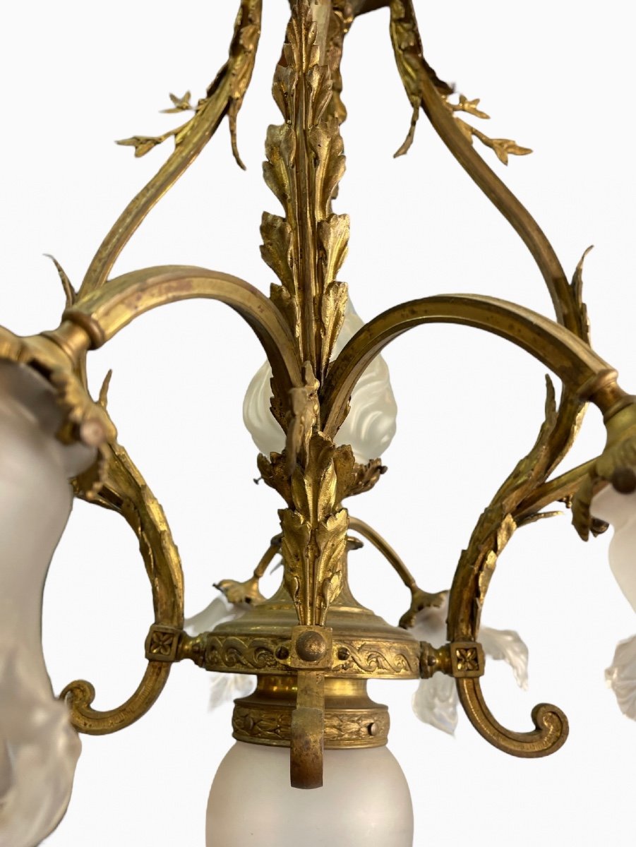 Lustre en Bronze de Style Louis XVI-photo-1