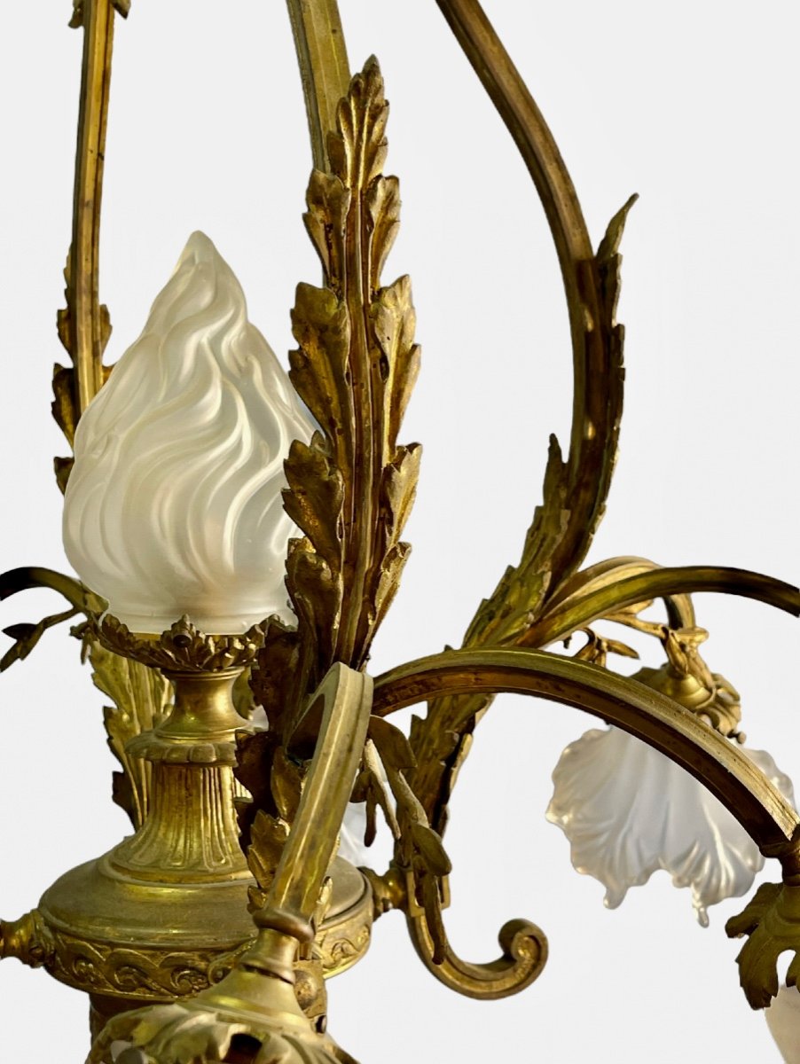 Lustre en Bronze de Style Louis XVI-photo-8