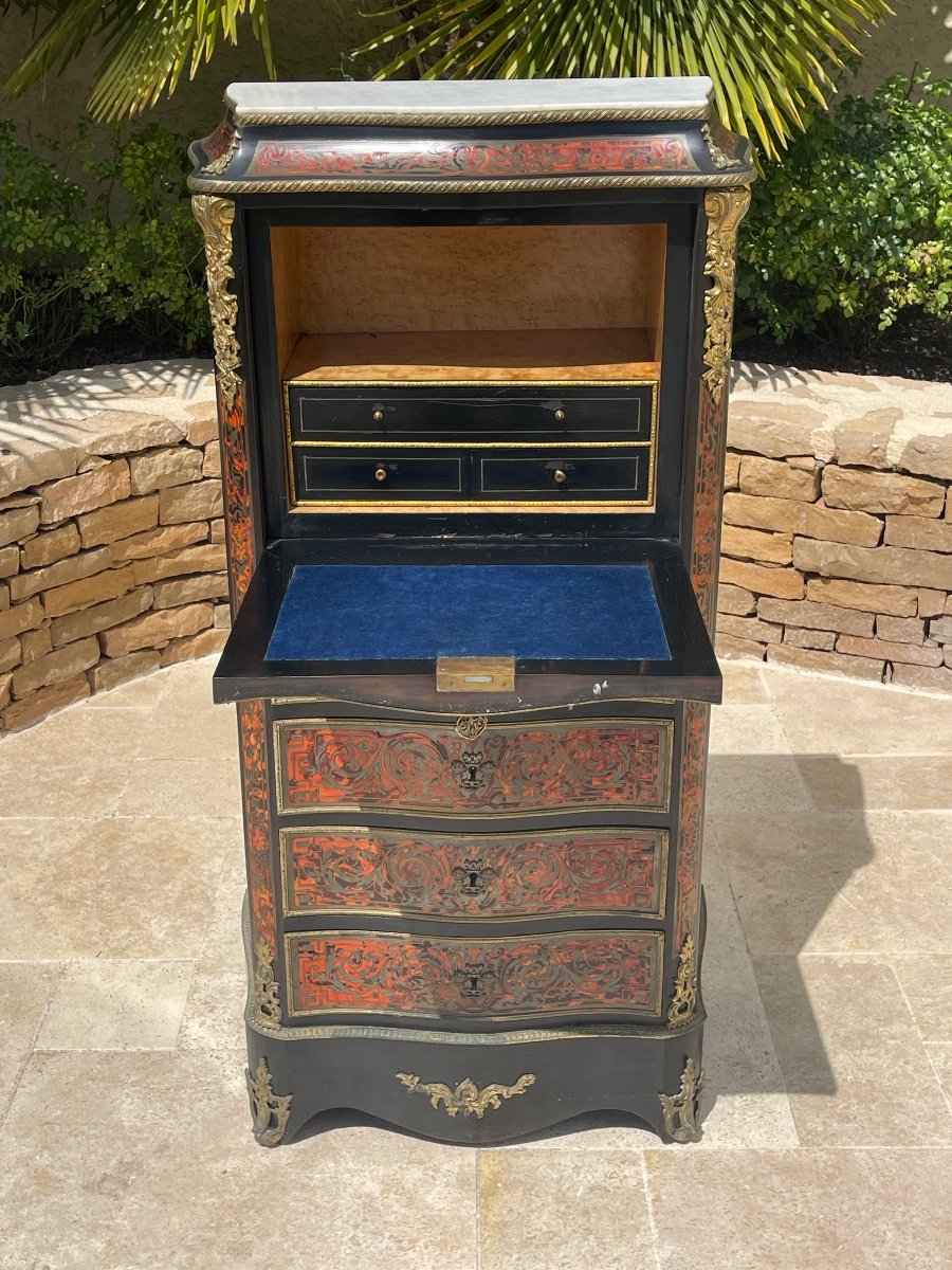 Secretary In Boulle Marquetry-photo-7