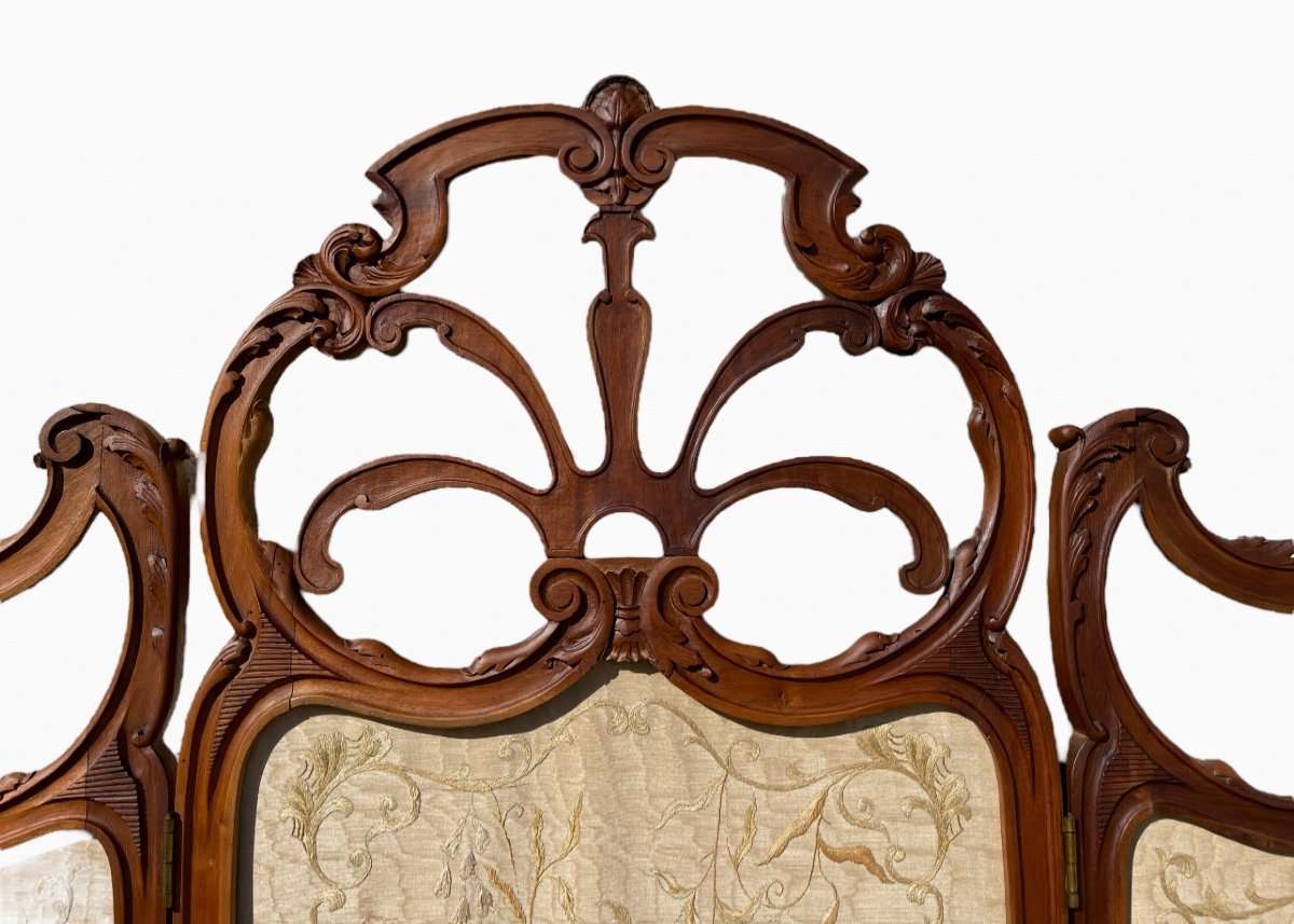 Louis XV Style Walnut Screen-photo-3