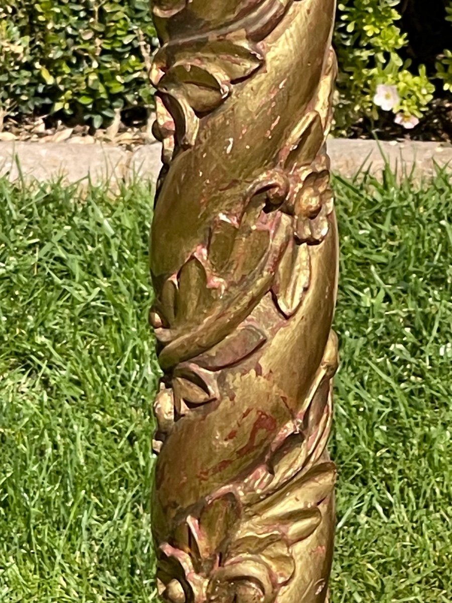 Twisted Column In Golden Wood-photo-1