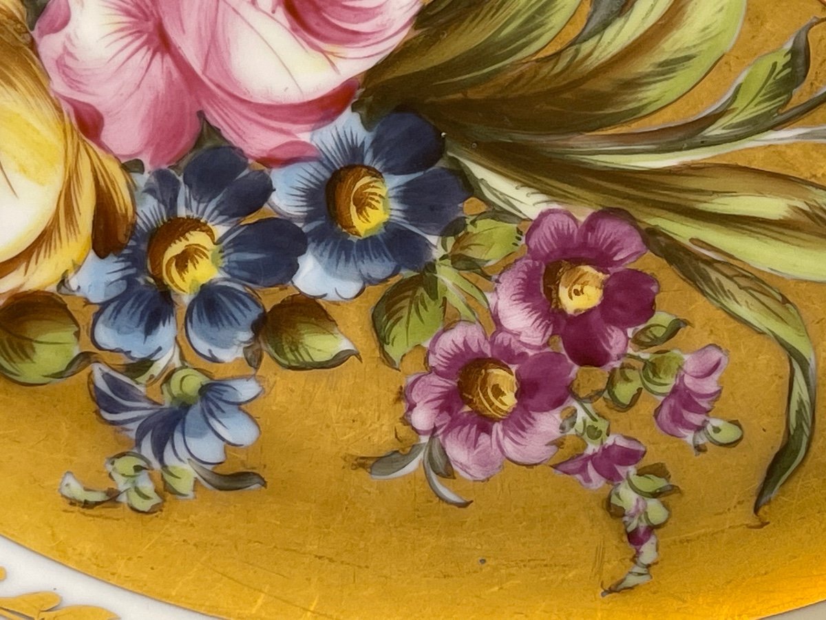Sèvres Porcelain - Large Floral Decor Dish-photo-4