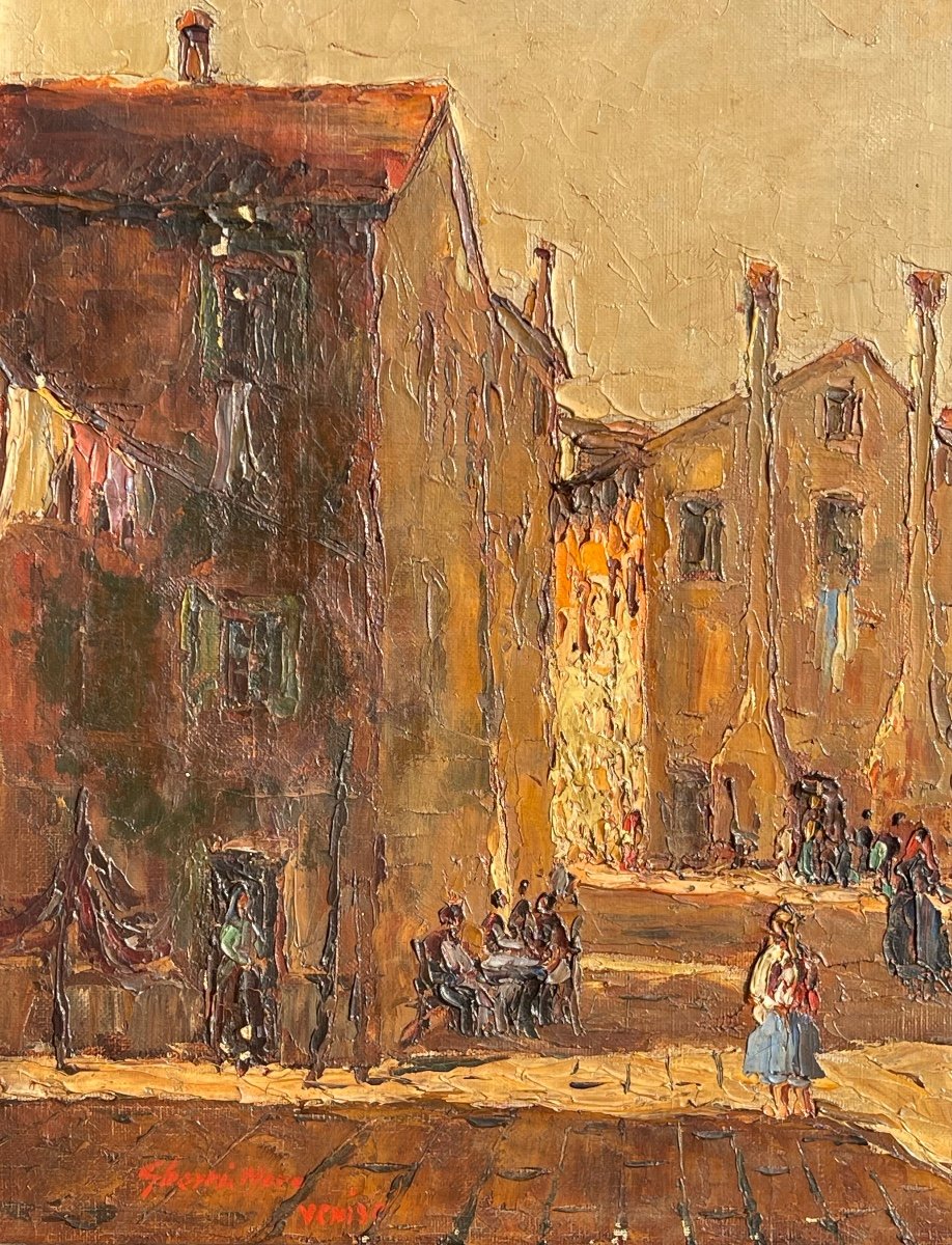 Bruno Gherri-moro - Venice, Oil On Canvas-photo-3