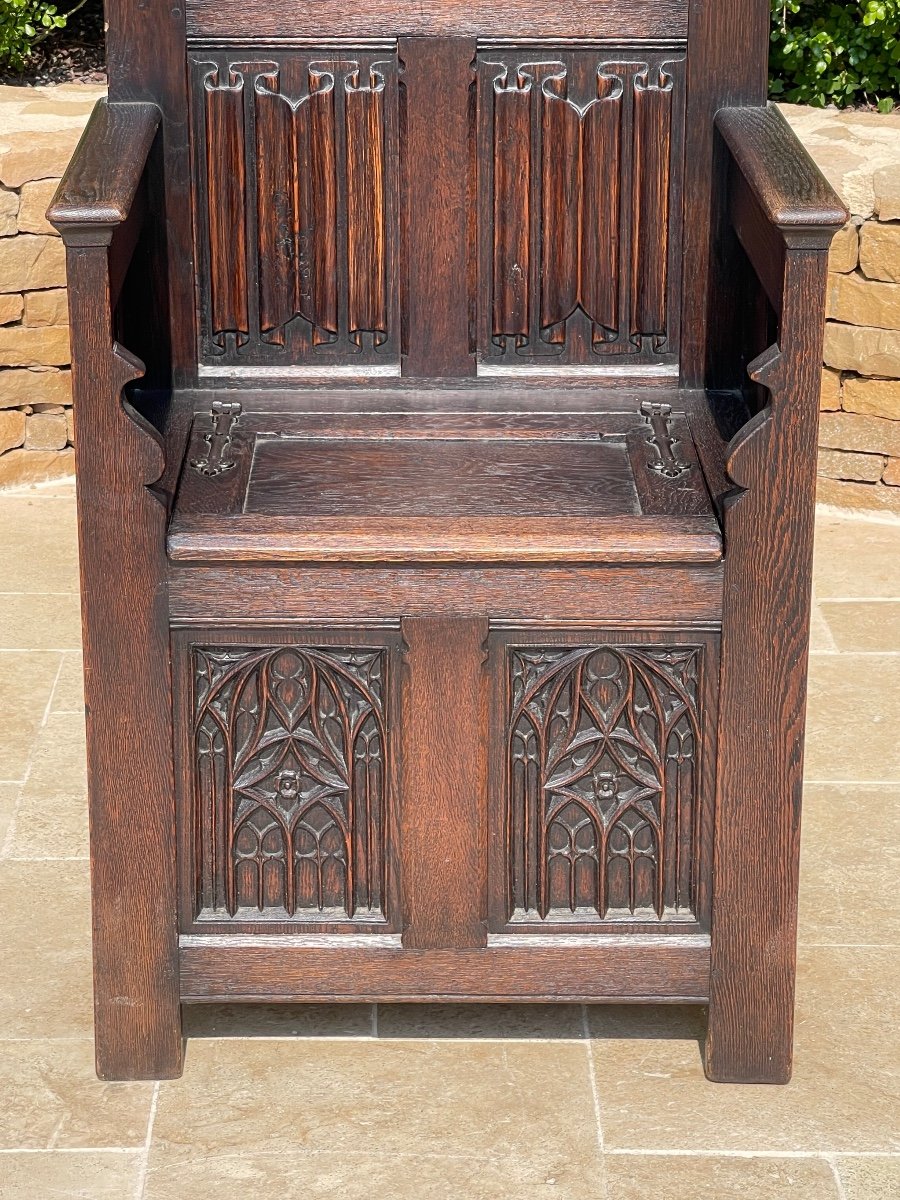 Armchair/throne/cathedral In Gothic Oak-photo-2