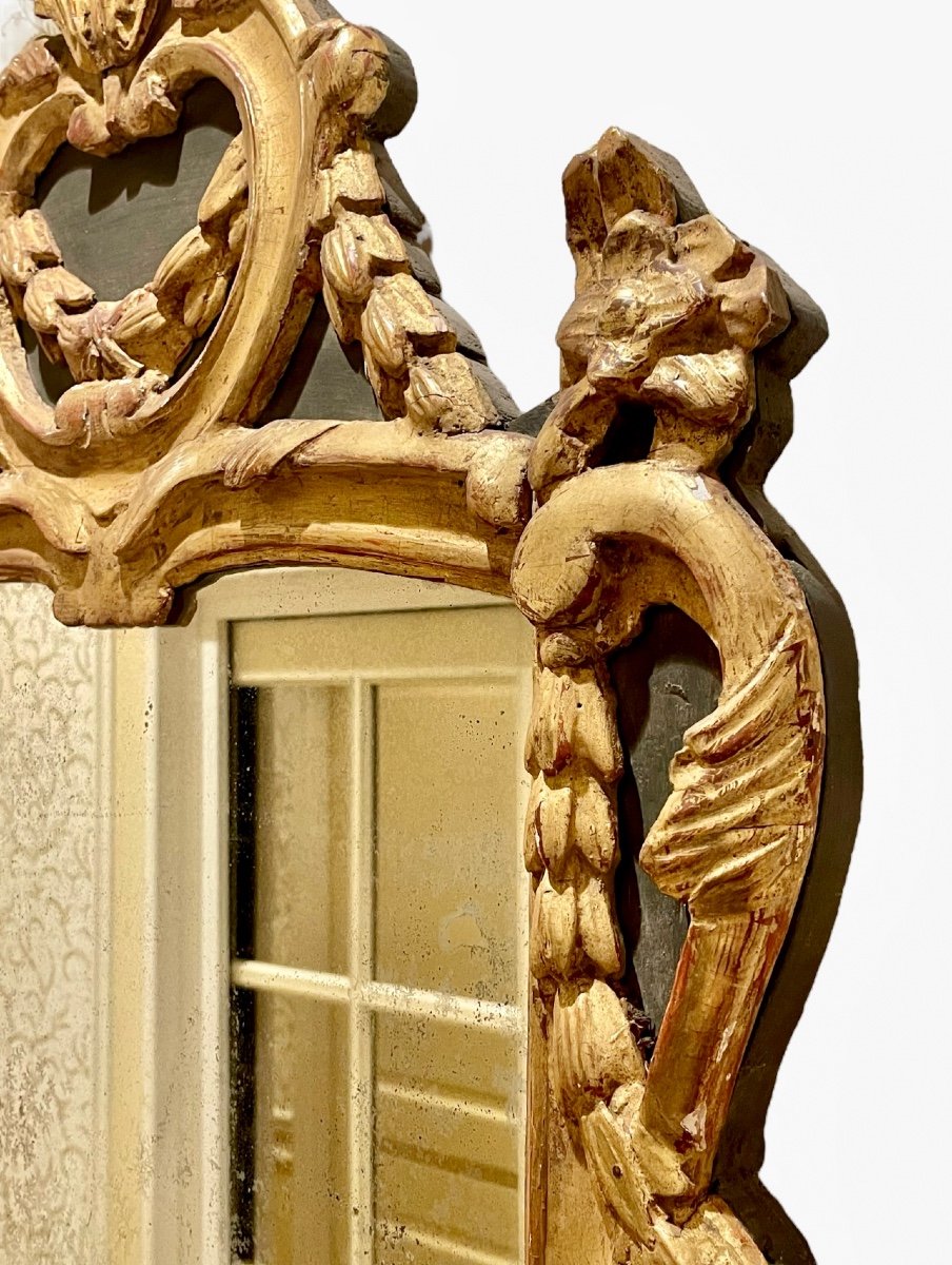 Louis XIV Style Golden Wood Mirror-photo-4