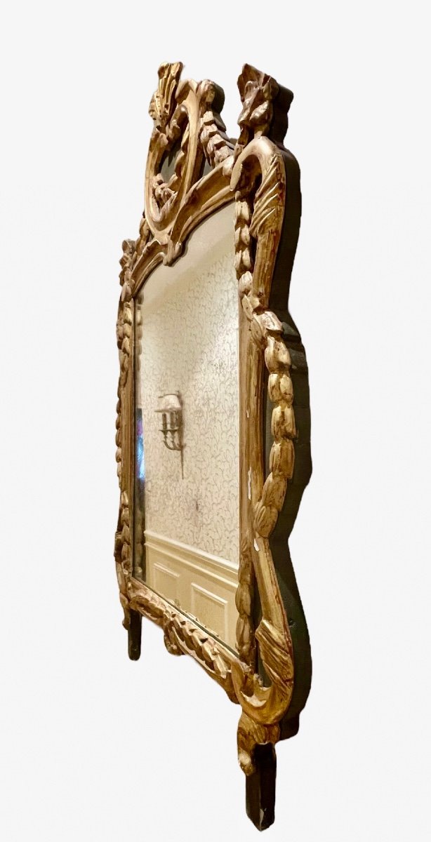 Louis XIV Style Golden Wood Mirror-photo-5